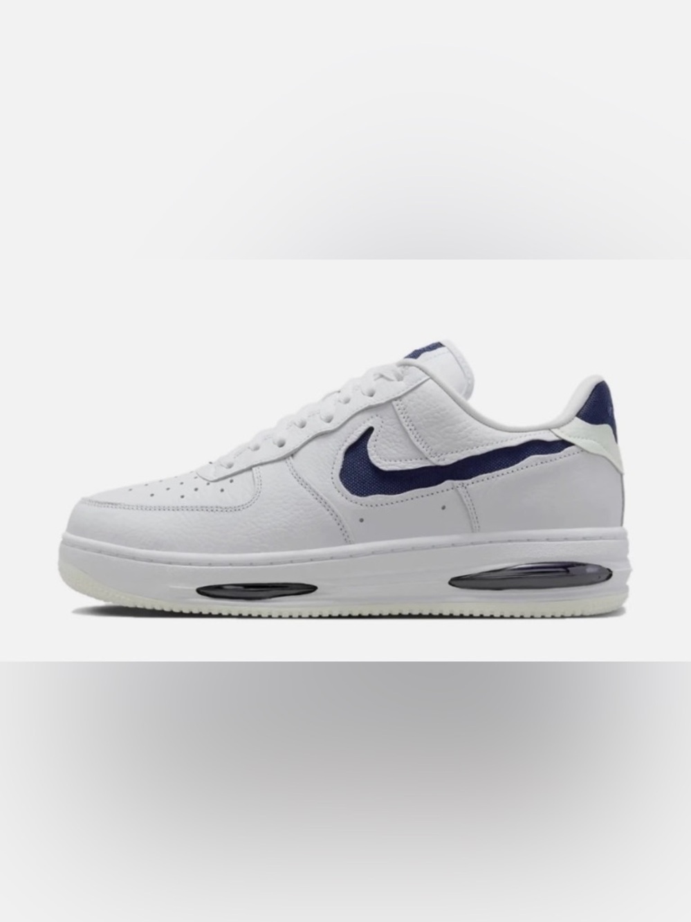 NWT Men’s Nike  Navy and White Leather Air Force 1 Low EVO HF 3630 102